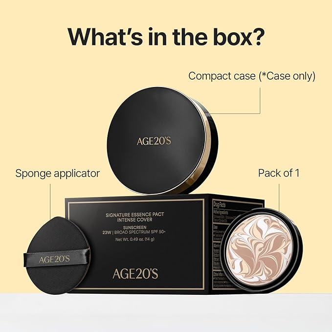 [NEW] AGE20'S Signature Essence Pact | 29C COOL CARAMEL | Vegan Korean Cushion Foundation | Pack of 1 | Cream Foundation, Dewy & Glow Finish, Natural Coverage, SPF 50+