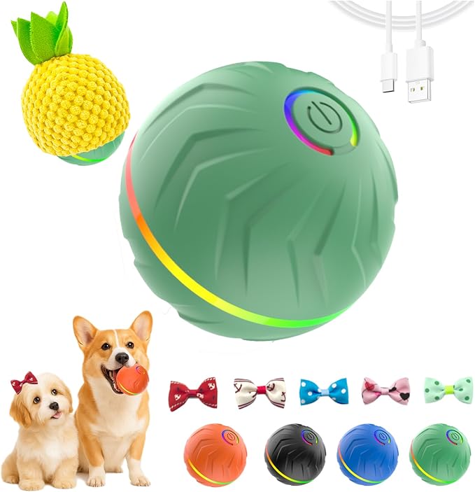 2026 T01 Interactive Dog Ball, Automatic Moving and Bouncing Dog Toy