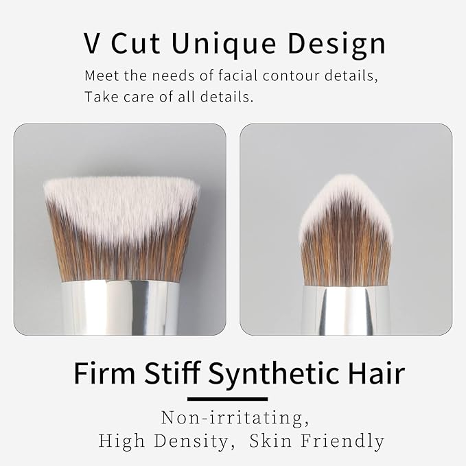 Contour Foundation Brush for Liquid Makeup, Angled Foundation Brush, Foundation Brushes for Cream Foundation, Cream Contour Brushes for Makeup, Makeup Brushes for Liquid Foundation. 822W