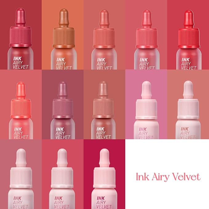 Peripera Ink Airy Velvet Lip Tint | High-Pigmentation, Lightweight, Soft, Moisturizing, Not Animal Tested (027 INSIDE PEACH (NEW))