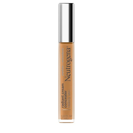 Neutrogena Healthy Skin Radiant Brightening Cream with Peptides & Vitamin E Antioxidant, Lightweight Perfecting Concealer Cream, Non-Comedogenic, Golden Medium/Deep 01 with warm undertones, 0.24 oz