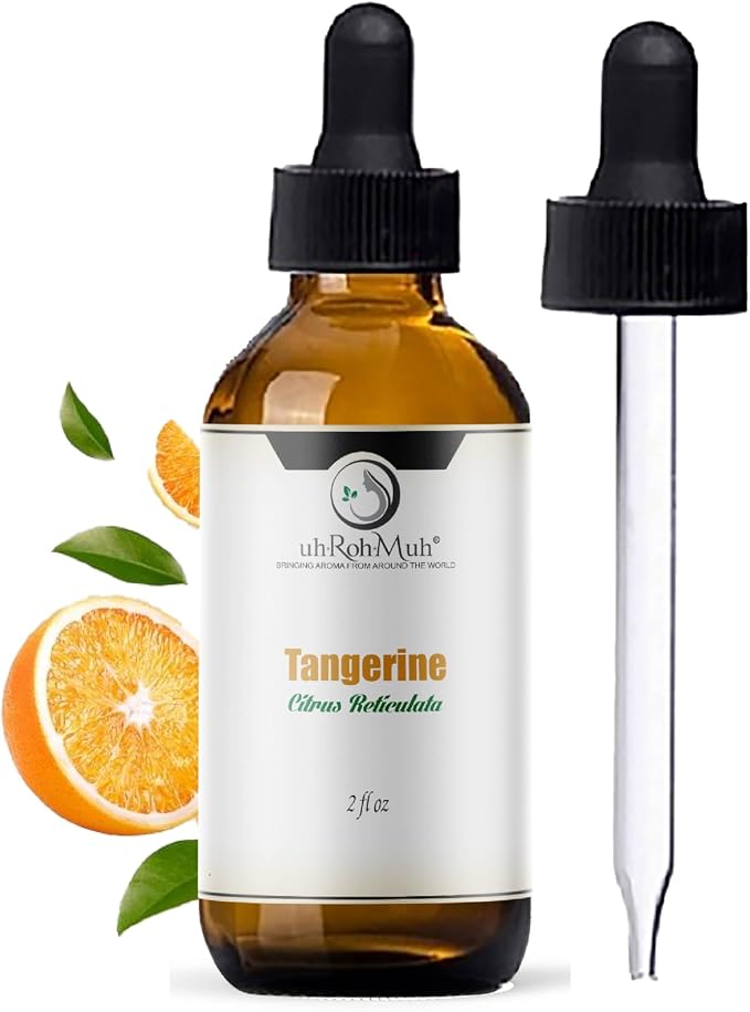 Tangerine Essential Oil, Citrus Reticulata, Cold Pressed Citrus Peel Oil, Sweet Citrus Aroma for Aromatherapy, Diffuser, Massage, Skin Care, Natural Fragrance Oil for Blends – 2 Fl oz