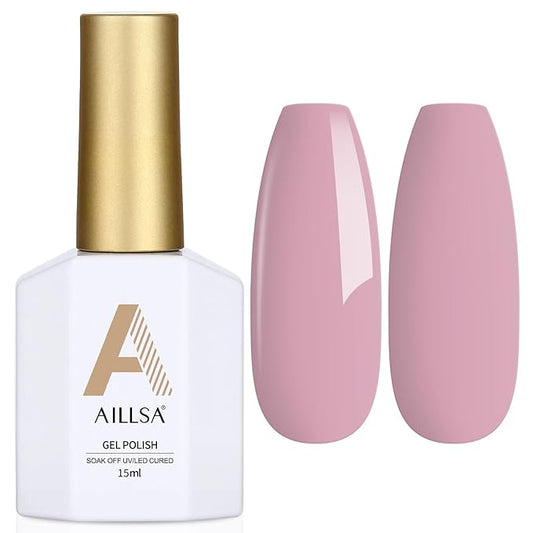 AILLSA Gel Nail Polish Light Purple Dried-Rose Nude Gel Polish Dusty Mauve Neutral Color Gel Polish Natural Summer Winter Nails Soak Off U V Gel Nail Manicure at Home Holiday Gift 0.51 Fl Oz/GC03