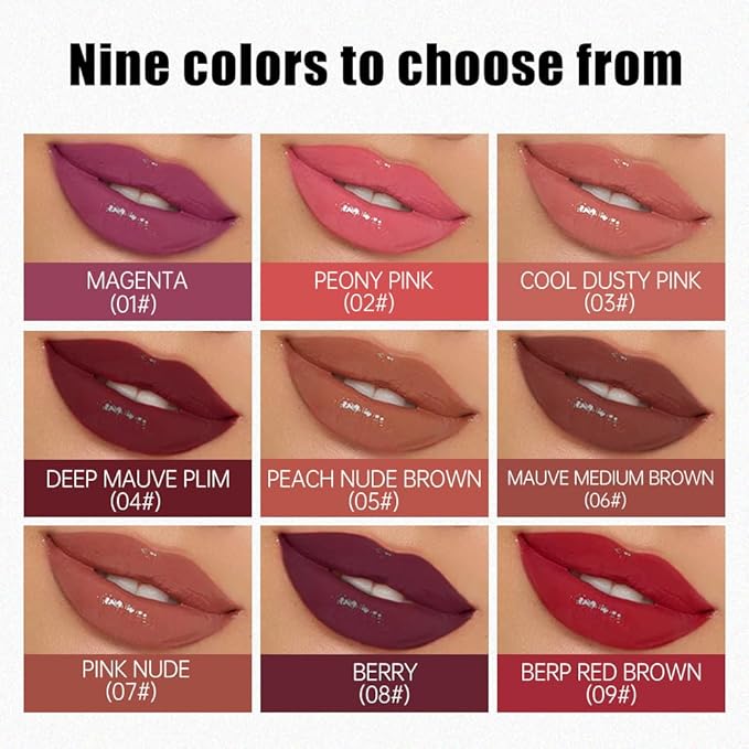 Nourishing High-Shine Lip Gloss,Hydrating & Moisturizing Lip Tint, Non-Sticky, Long-Lasting Glossy Lip Stain,Softens & Plumps Lips for Smooth,Gentle Formula for Dry Lips 09#Deep Red Brown