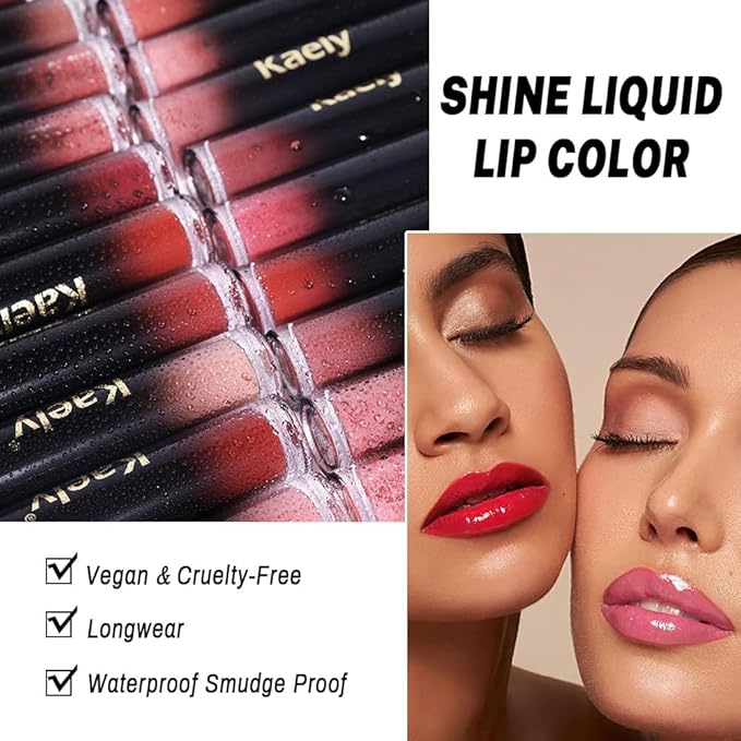 Kaely Longwear No-Budge Lipstick for Women, Highly Pigmented Liquid Lip Color Makeup, Non-Transfer Lip Gloss Stain Waterproof Smudge Proof 24 Hour, Instant Shine, Vegan & Cruelty-Free, 16 STRIKING