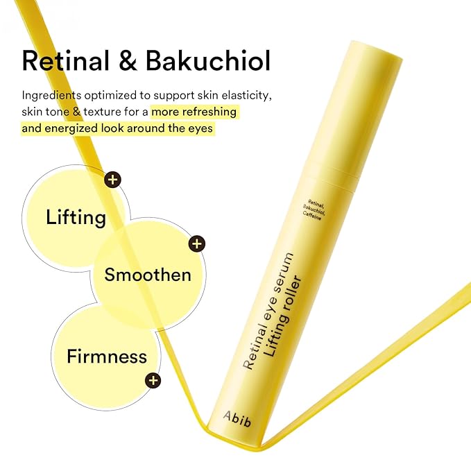Abib Eye Treatment Duo – Collagen Eye Cream Tube + Retinal Eye Serum Roller for Dark Circles & Puffiness