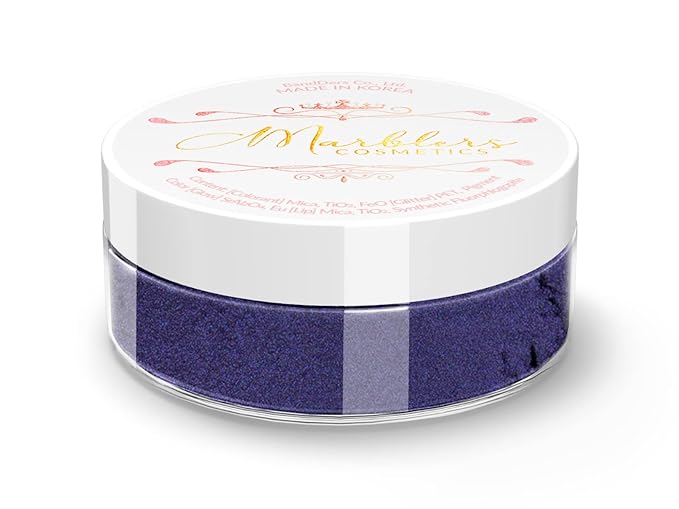 MARBLERS Fine Natural Mica Powder [Blueberry] 0.11oz (3g) | Highly Pigmented | Non-Toxic, Vegan, Cruelty-Free | Eyeshadow, Body Butter, Nail Polish, Nail Art | Party, Body, Face Makeup