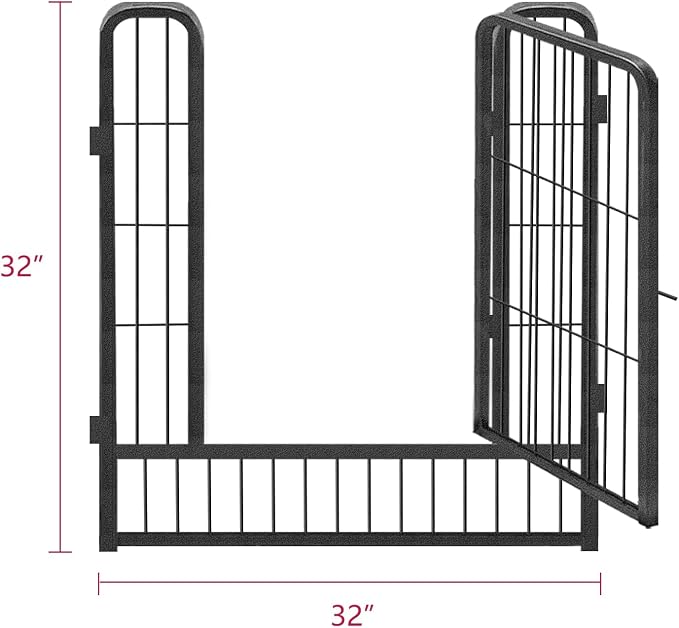 Outdoor Dog Playpen Door, 32 inch Add-on Dog Fence Dog Gate with Secure Lock