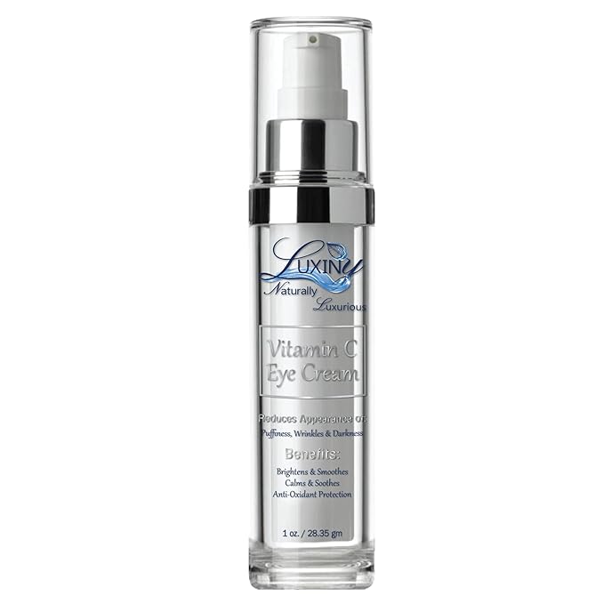 Luxiny Vitamin C Under Eye Cream for Dark Circles and Puffiness, Anti Aging, Enriched Retinol Eye Cream to Reduce Eye Bags, Fine Line and Wrinkles with Aloe Vera & Cocoa Butter, 1oz.