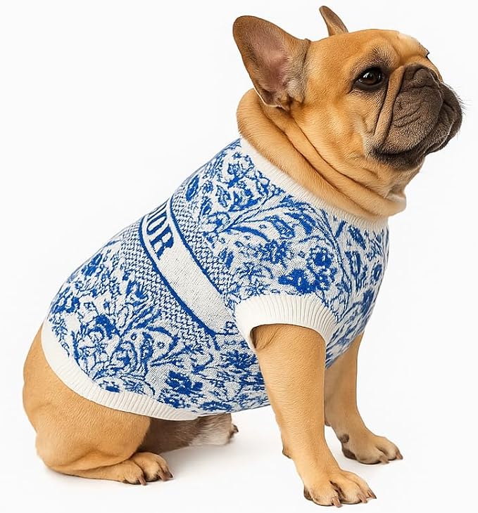 Everything Chic Luxury Dog Sweater – Soft Knit Designer Pet Outfit for Small Dogs & Puppies, XS–L, Stylish Warm Clothing for Yorkies, Chihuahuas, Dachshunds, Maltese, French Bulldog