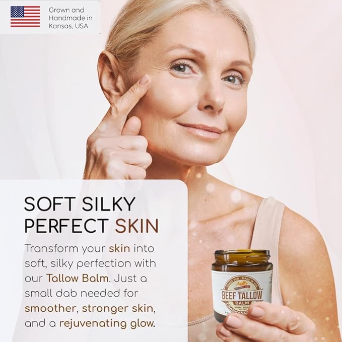 Prairie Fire Candles Grass Fed Beef Tallow Balm - 4 oz - Made in USA - Organic Grass Fed and Finished Tallow - Moisturizing Skin Care Frankincense