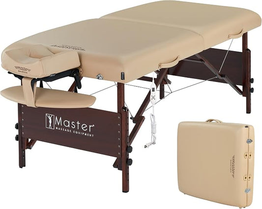 Master Massage 30" Del Ray Heated Portable Thermal-Top Massage Table Package, Foldable Spa & Tattoo Bed