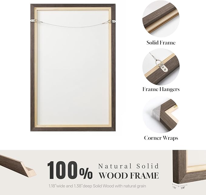 Large Framed Neutral Abstract Wall Art for Living Room, Horizontal Beige Gray Canvas Prints Paintings Artwork for Walls, Modern Minimalist Pictures Wall Decor for Bedroom Dining Room Office 60x30 In
