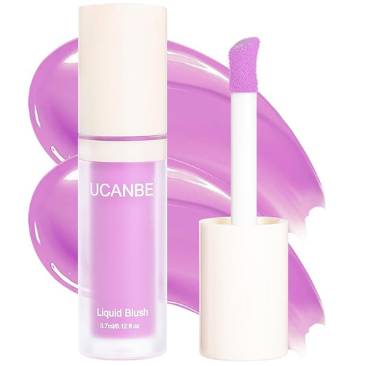Matte Liquid Blush for Cheeks, High Pigment Buildable Cream Blush, Long-Lasting Natural Glow - Hydrating Formula Lightweight Makeup Radiant Flushed Cheeks (06 Lavender)