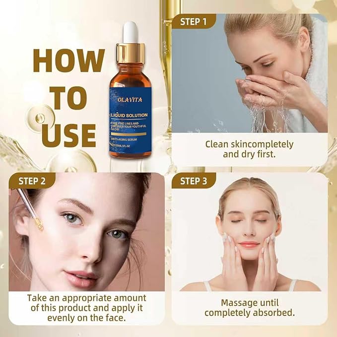 Liquid Solution Anti Aging Serum – New Upgraded Vitamin C Hydrating & Firming Facial Serum with Collagen Support,2Pack