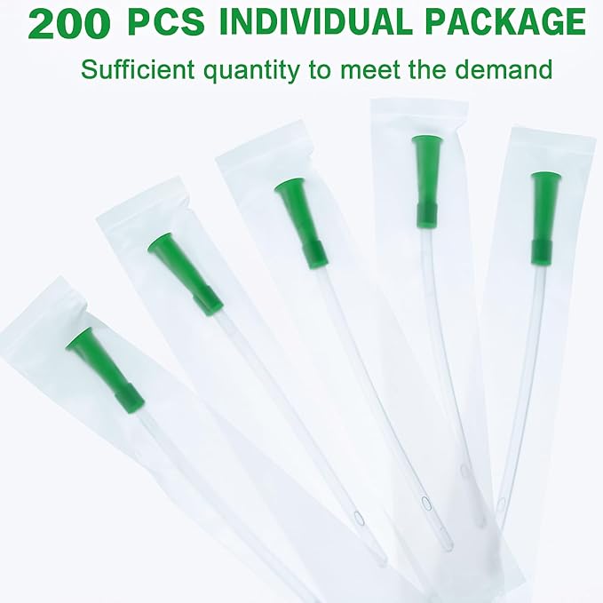 Nuanchu PVC Replacement Tubings Supplies Tubes Kit Clear Replacements Hose with Flexible Rounded End for Smooth Insert(14 FR,200 Pieces)