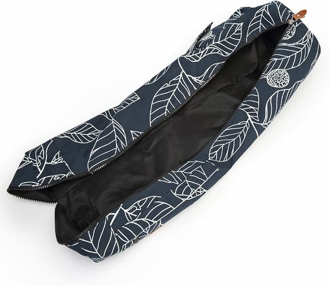 Canvas Yoga Mat Bag with Adjustable Strap & Pockets, Full-Zip Travel Gym Tote for Women & Men, Fits 1/4" & 1/3" Thick Mats, Lightweight Carrier for Yoga, Studio, Workout, Outdoor Use
