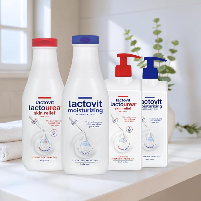 Lactovit| Lactourea Body Wash | Hydrating Shower Gel for Dry Skin | With Urea ProLactiC10 Complex, Lactic Acid & Pure Urea | Soft & Youthful Skin | Dermatologist Recommended |3 x 600 ml