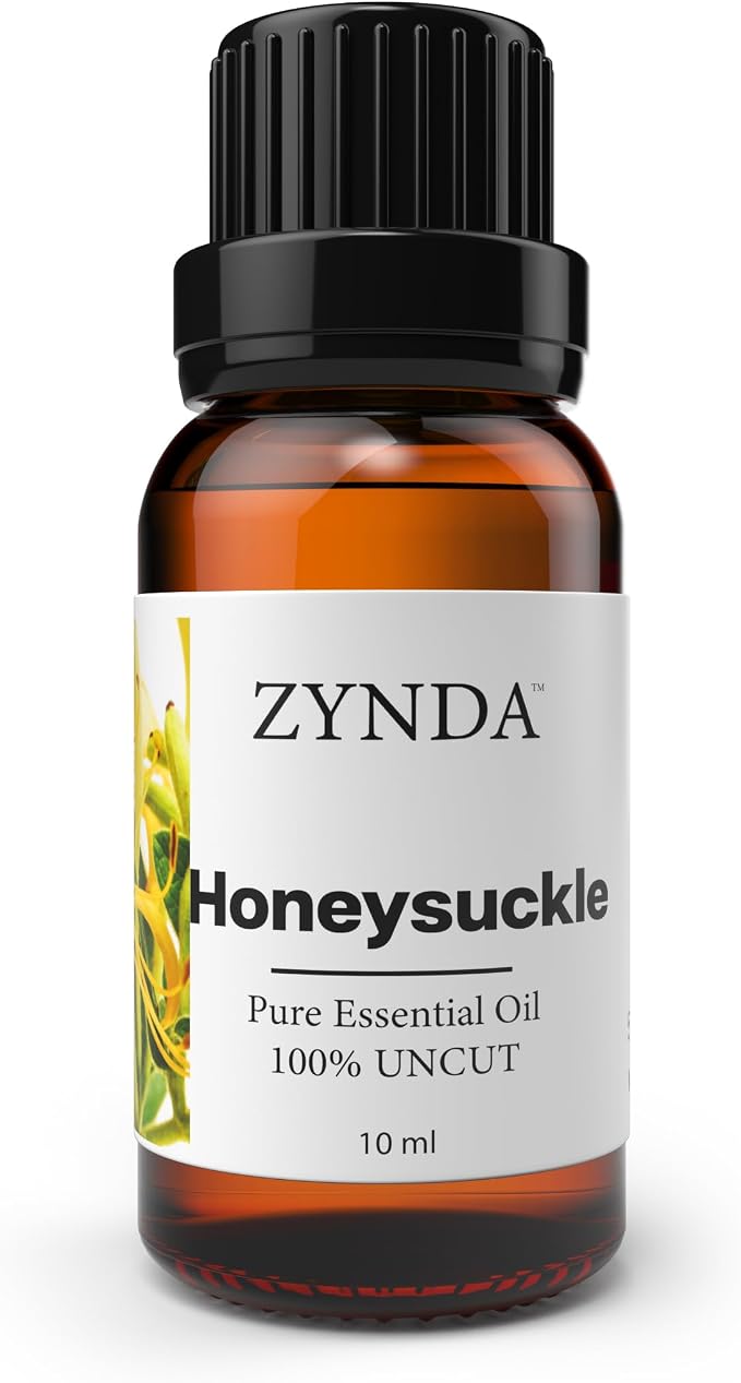 Honeysuckle Essential Oil – 100% Pure & Natural, Organic Honeysuckle Oil for Skin, Hair, Body & Massage – Premium Fragrance Oil (10ml, Amber Glass Bottle)