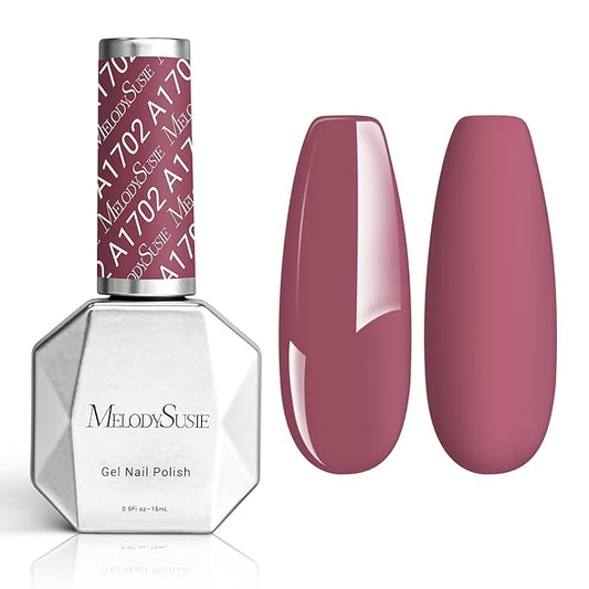 MelodySusie Thick Purple Red Gel Nail Polish,0.5fl oz Nails Soak Off UV LED Bean Paste Red Gel Polish Gift for Women Nail Art Manicure Salon DIY Nail Design Decoration at Home-A1702