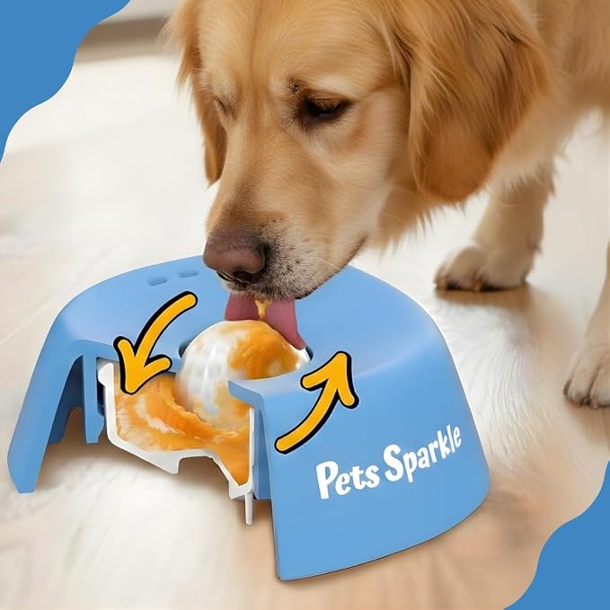 Slow Feeder Dog Bowls, Dog Licking Bowl with Ball, Interactive Puzzle Toy