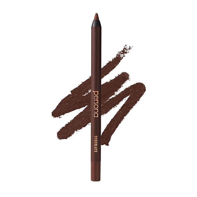 PERSONA 24HR Chocolate Waterproof Eyeliner Pencil | Creamy Smudgeable for Lash Line & Waterline | All-Day Wear | Vegan, Cruelty-Free | Sharpenable | Made in USA