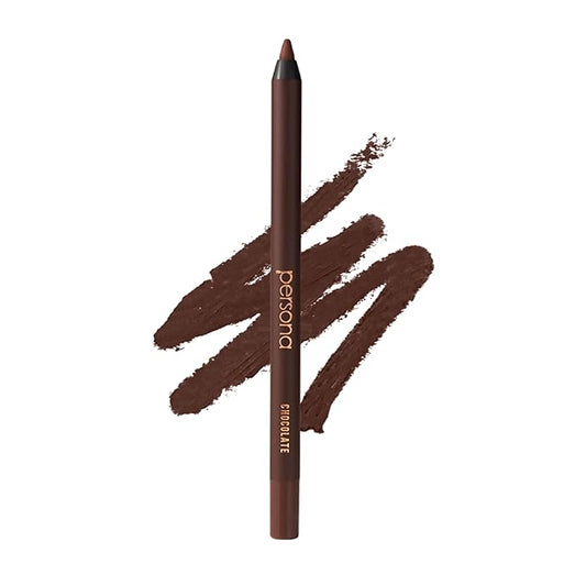 PERSONA 24HR Chocolate Waterproof Eyeliner Pencil | Creamy Smudgeable for Lash Line & Waterline | All-Day Wear | Vegan, Cruelty-Free | Sharpenable | Made in USA