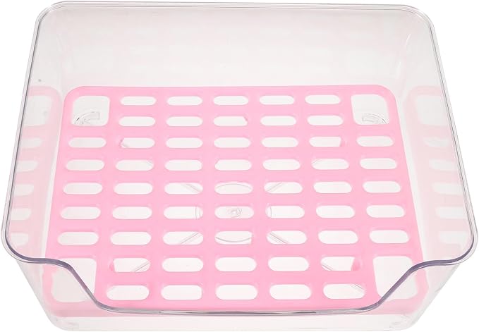 UPKOCH Semi-Enclosed Cat Toilet Litter Box with High Sides Acrylic Medium Pink Pet Bedpan Splash-Proof for Kitten Housebreaking and Travel Use