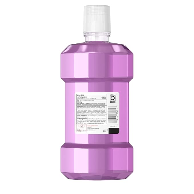 Listerine Total Care Alcohol-Free Mild Mouthwash, 6 Benefit Oral Rinse to Help Kill 99.9% of Germs That Cause Bad Breath, Strengthen Enamel, Mild Mint Flavor, Twin Convenience Pack, 2 x 1 L