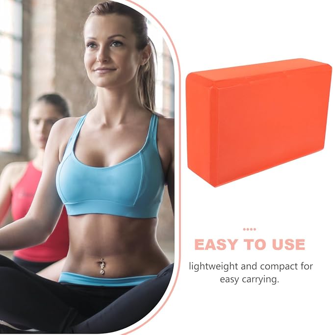 Milisten Yoga Block Brick High Density Eva Yoga Block for Pilates Stretching Gym Workout and Exercise Support Anti-Slip Lightweight Stable Grip 8.97 X 5.98 X 2.99 in Orange