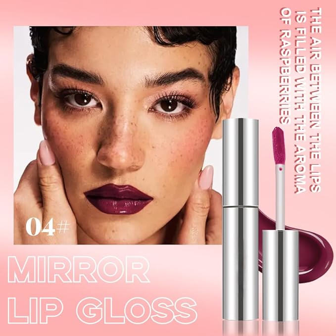 Full-On Plumping Liquid Lip Gloss, Plum Hydrating Lip Plumper Lip Blam Lipstick, High-Shine Tinted Formula for Fuller, Nourishes, Moisturizes & Softens Lips, Cruelty-Free (Plum)