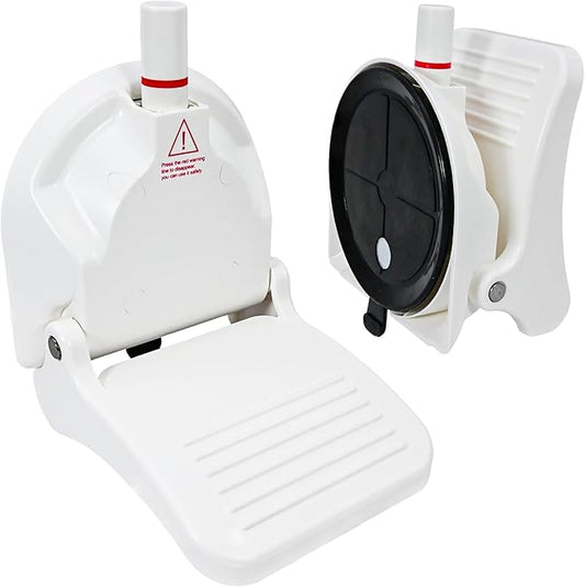 Shower Foot Rest, Strong Suction Cup Foldable Foot Stool for Shaving Legs in Shower, No Drill Bathroom Foot Rest with Anti-Slip Surface for Elderly, Pregnancy, Portable for RV Travel