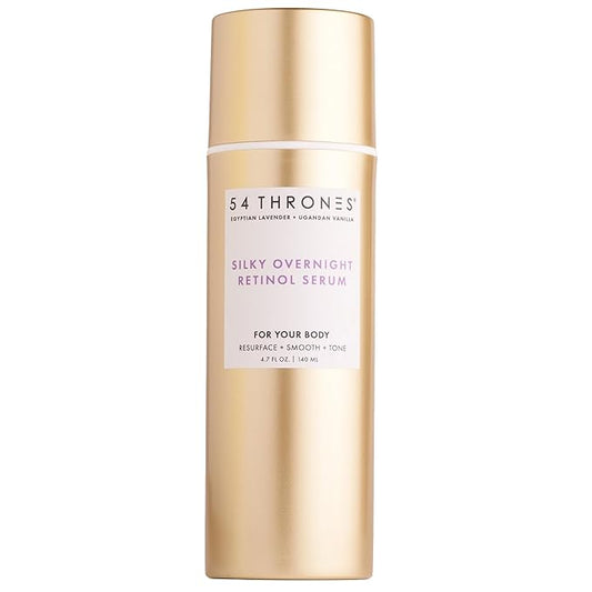 54 Thrones Silky Overnight Retinol Body Serum, Retinol Serum for Face and Body, Skin Care for Women, Infused with Egyptian Luffah Oil, Magnesium and Melatonin