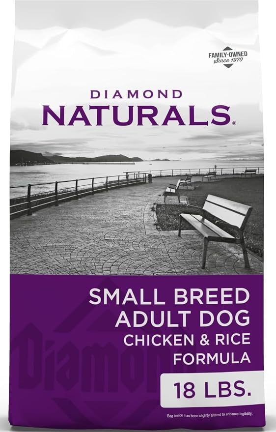 Diamond Naturals Small Breed Adult Dry Dog Food, Chicken & Rice, 18lb | Balanced Nutrients for Small Breed Dogs | Omega Fatty Acids for Skin & Coat Health | Probiotics for Digestive Support