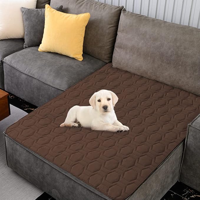 Tcksstex Waterproof and Anti-Slip Dog Bed Cover and Pet Blanket Sofa Pet Bed Mat car Incontinence Mattress Protectors Furniture Couch Cover for Most Cats Dogs, Pets（40x50-Chocolate）