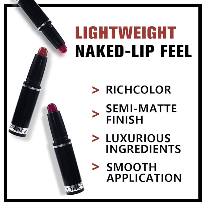 3 Pcs Matte Lipstick Crayon Pencil Set,Brown Purple Dark Red Light to Dark Velvet Lip Stick for Women's 24 Hour Long Lasting Waterproof Lip Liner,labiales mate 24 horas originales