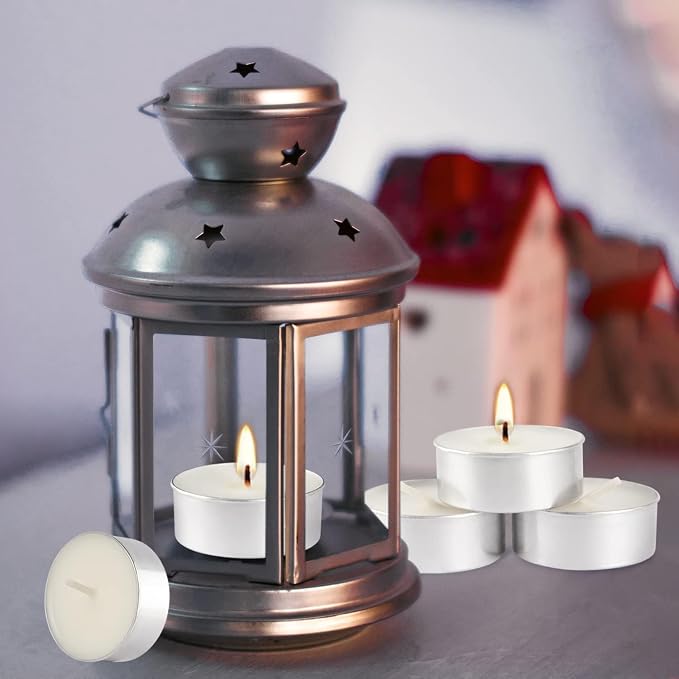 Unscented Tealight Candles, 100 Pack Bulk Tea Lights, 4 Hours Long Burning, Smokeless White Votive Candles for Home Décor, Wedding, Party, Spa, Emergency, Holiday & Everyday Use | Mini Candles Bulk
