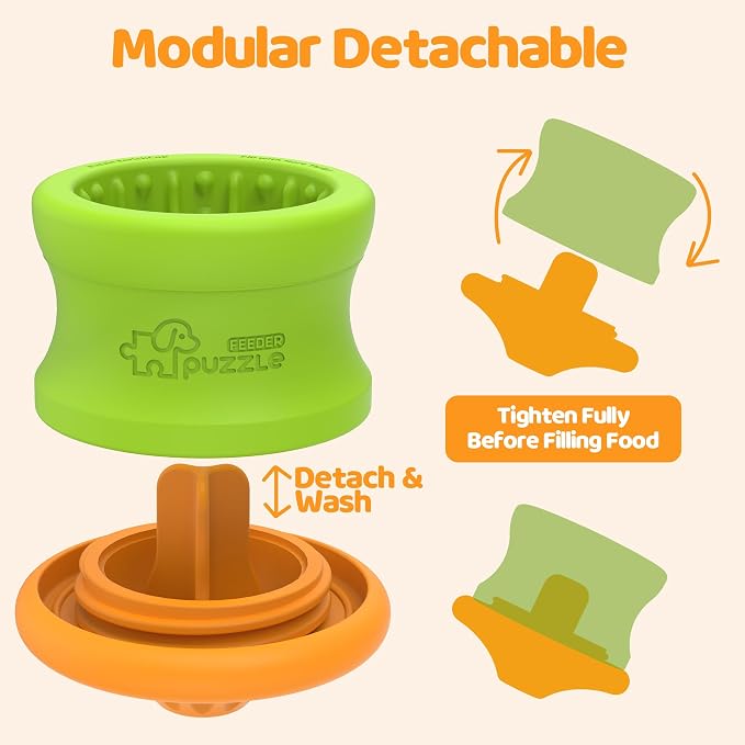 Puzzle Feeder Dog Puzzle Toys, Interactive Dog Toys to Keep Them Busy,Detachable Dog Enrichment Toys Easy to Clean, Dog Toys for Medium Dogs, Green
