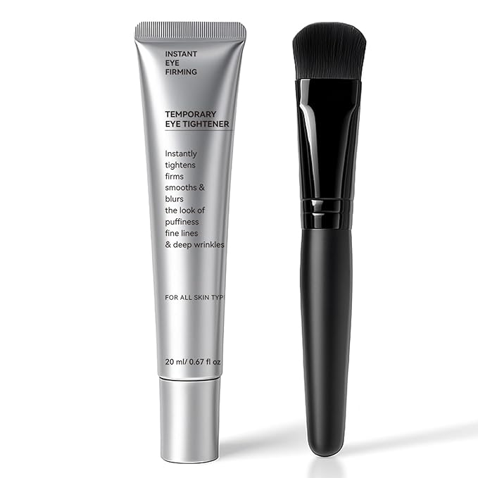 Instant Eye Tightening Cream with Brush, Firming & Lifting for Under Eye Bags, Rapid Fine Lines, Puffiness, Dark Circles, Anti Aging, Refreshing Formula for All Skin Types, 0.67oz