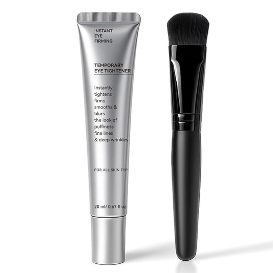 Instant Eye Tightening Cream with Brush, Firming & Lifting for Under Eye Bags, Rapid Fine Lines, Puffiness, Dark Circles, Anti Aging, Refreshing Formula for All Skin Types, 0.67oz