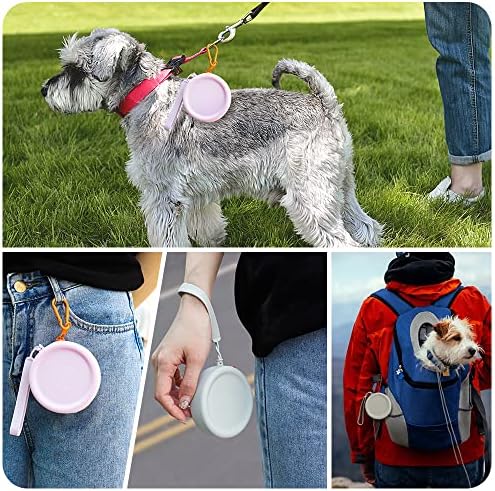 WALLFID Silicone Dog Treat Pouch Small Bag,with Pet Training Clicker,Walking Bag for Dog and Cat, Pocket Size, Easy to Clean, Odorless, Zipper Design,Moisture-Proof,Travel Walking Bag.(Dark Green)