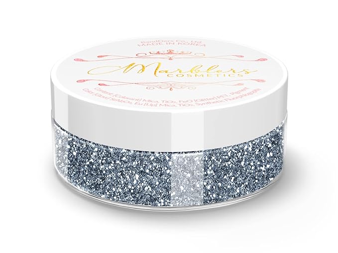 MARBLERS Twinkle Face & Body Glitter [Graphite Gray] 0.18oz (5g) | Fine | Non-Toxic | Vegan | Cruelty-Free | Festival, Rave & Party Makeup | Eye, Hair, Nail Polish, Eyeshadow | Nail Art | Gel Nail