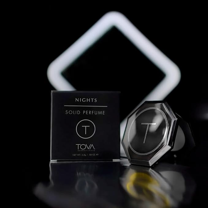 Tova Nights Solid Perfume Compact – Floral Woody Pocket Perfume Dab-On for Women – USA Made & Cruelty-Free – 2.4 g