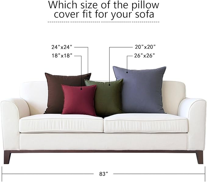 Jeanerlor Decorative Cotton Linen Chair Throw Pillow Case, Sofa Durable Classy, Comfortable Cushion Cover for Wedding Party Gift Car 26"x26"(65 x 65cm),Brown