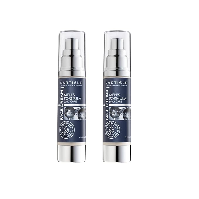 Particle 6-in-1 Face Cream for Men, Men’s Daily Hydrating Moisturizer with Vitamin C, Jojoba Oil, Vitamin E & Hyaluronic Acid, Skin Care Routine, Healthy Skin Support, Pack of 2, 1.7 FL OZ