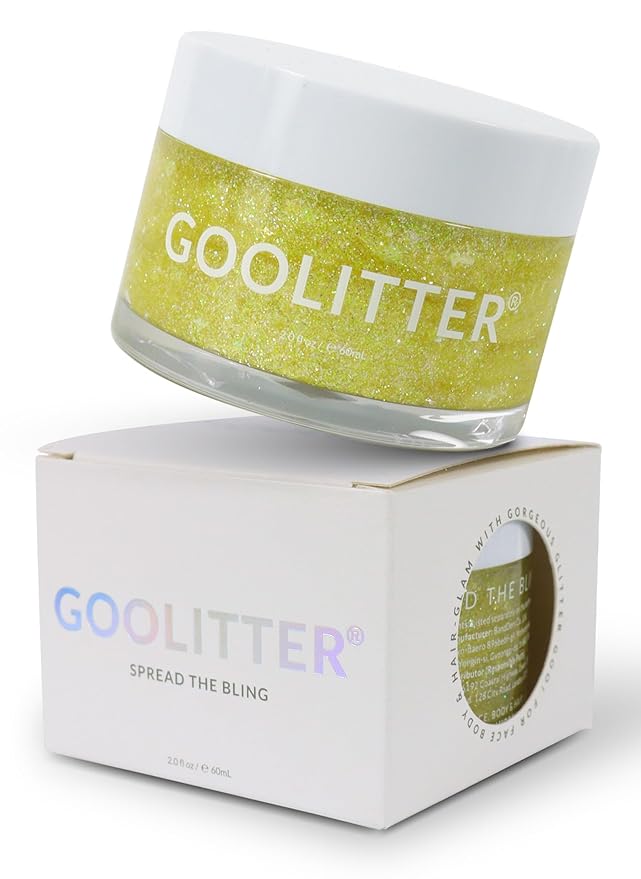 Face, Body & Hair Holographic Yellow Glitter Gel [Lemon Lemon] 2oz (60mL) | Fine | K-Beauty | Halloween, Festival, EDM, Rave, Party, Concert, Costume Makeup | Vegan, Cruelty Free