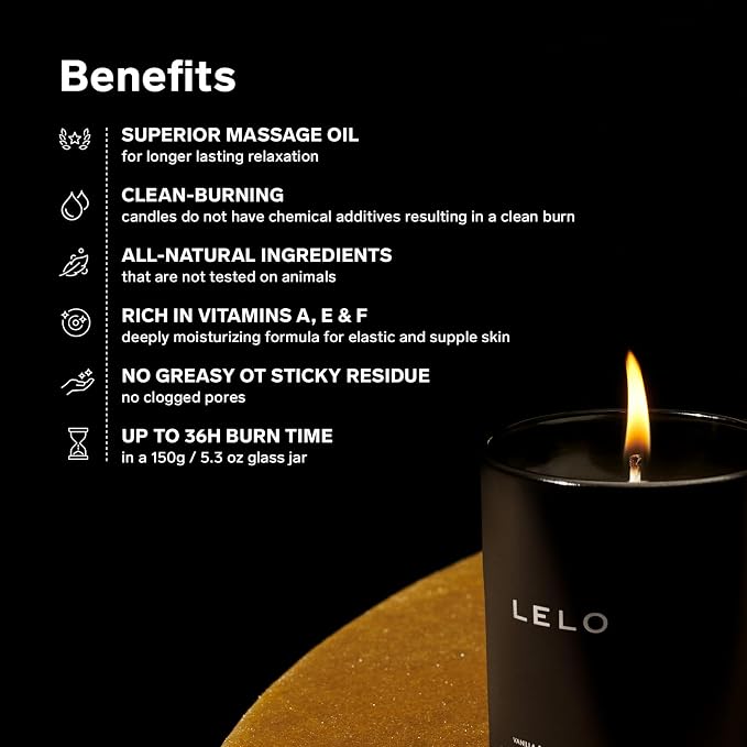 LELO Flickering Touch Massage Candle, Melts into Massage Oil, Scented Candle Body Massage Oil, Luxury Skin Treatment, Snow Pear & Cedarwood Scent