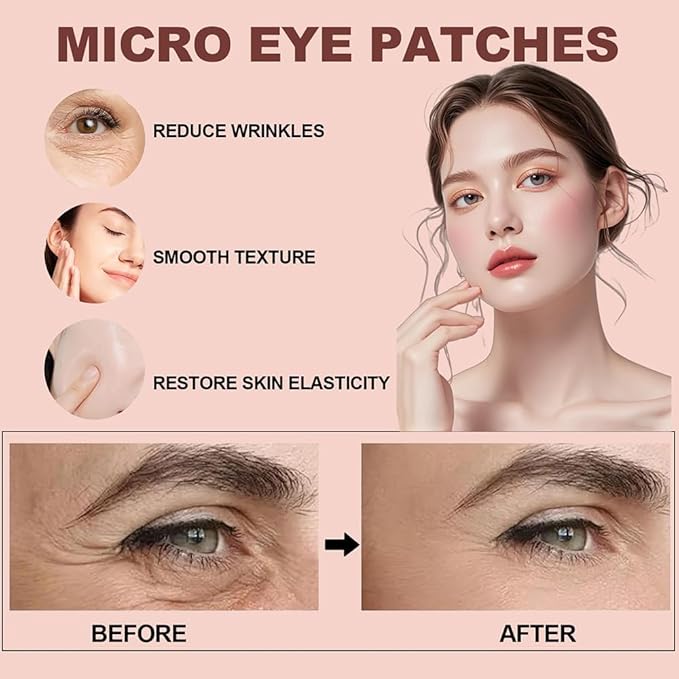MicroGlow Under Eye Patches, for Dark Circles, Forehead Wrinkles & Smile Lines, Hydrogel Eye Mask (2 box)