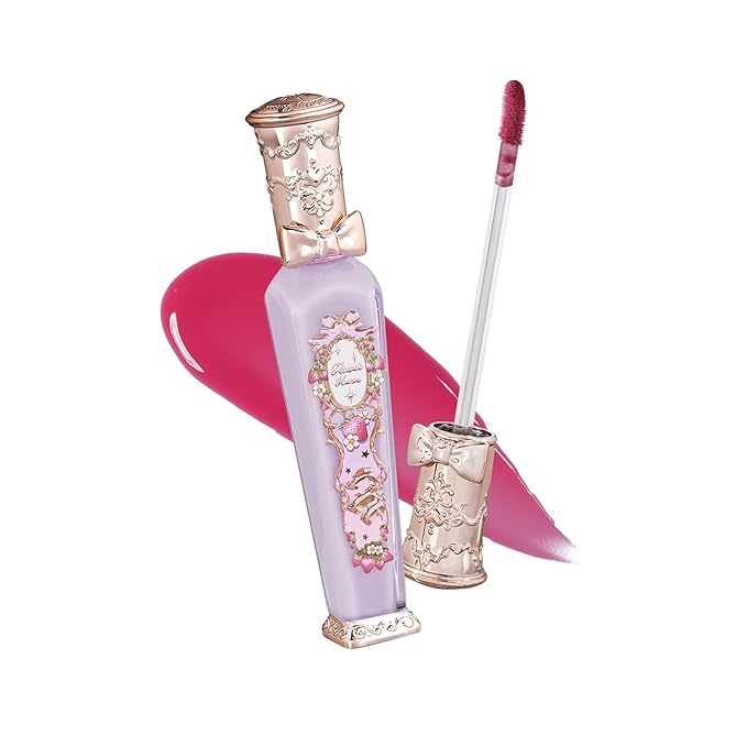 Flower Knows Violet Strawberry Rococo Glowy Lip Gloss,Moisturizing Shine Berry Pink Lip Plumper Oil,Hydrating Lip Tint for Girls&Women,Vegan & Cruelty-Free,0.12 Fl Oz(G04 Blackberry Jam)
