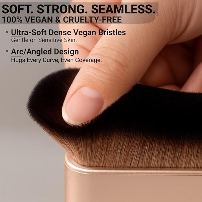 Bronze Tan Tanning Body Makeup Brush - Kabuki Brush for Self Tanner, Leg Makeup, Self Tanning Applicator for Face, Blend & Blur Body Brush Applicator for Hands, Arms, Feet, Chest/Neck